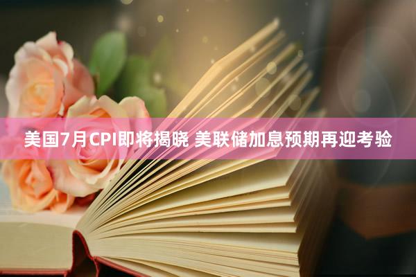 美国7月CPI即将揭晓 美联储加息预期再迎考验