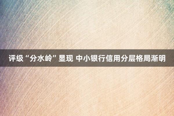评级“分水岭”显现 中小银行信用分层格局渐明