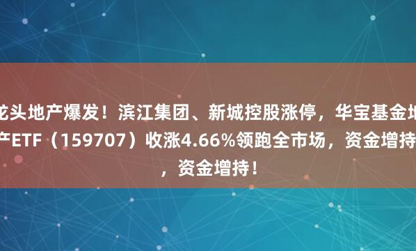 龙头地产爆发！滨江集团、新城控股涨停，华宝基金地产ETF（159707）收涨4.66%领跑全市场，资金增持！