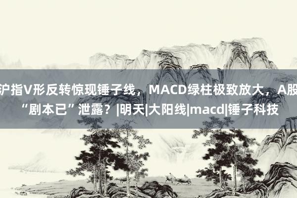 沪指V形反转惊现锤子线，MACD绿柱极致放大，A股“剧本已”泄露？|明天|大阳线|macd|锤子科技