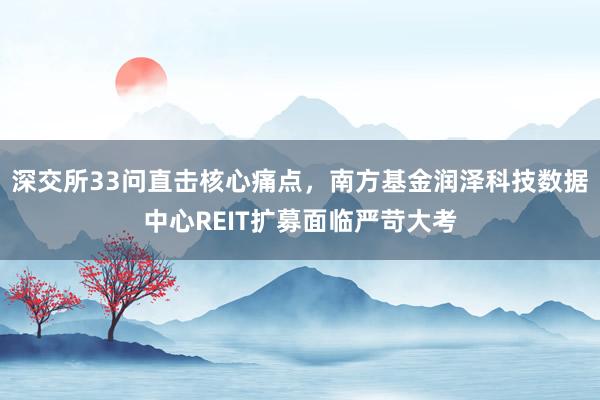 深交所33问直击核心痛点，南方基金润泽科技数据中心REIT扩募面临严苛大考