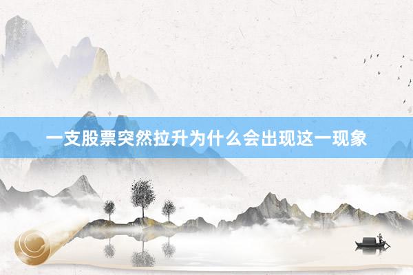 一支股票突然拉升为什么会出现这一现象