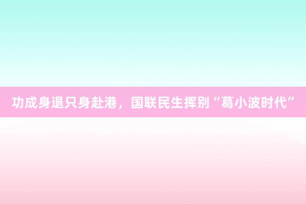 功成身退只身赴港，国联民生挥别“葛小波时代”