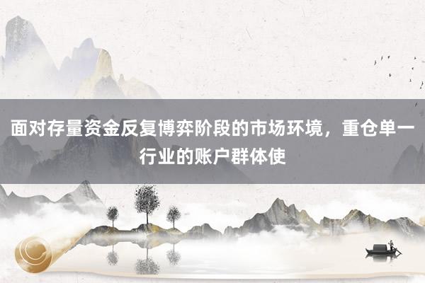 面对存量资金反复博弈阶段的市场环境，重仓单一行业的账户群体使