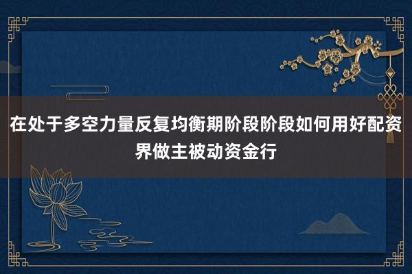 在处于多空力量反复均衡期阶段阶段如何用好配资界做主被动资金行