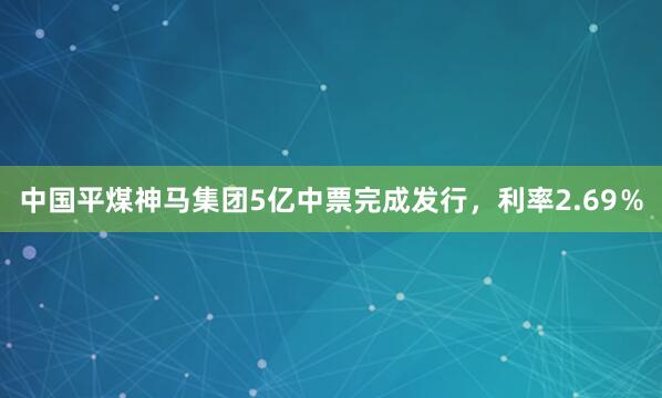 中国平煤神马集团5亿中票完成发行，利率2.69％