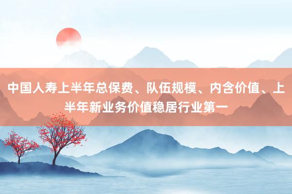 中国人寿上半年总保费、队伍规模、内含价值、上半年新业务价值稳居行业第一