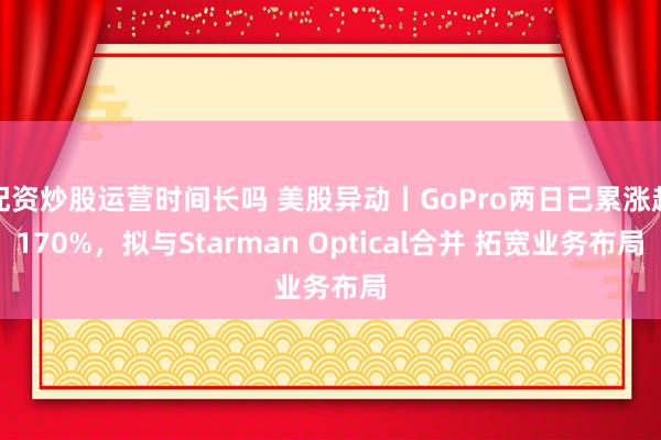 配资炒股运营时间长吗 美股异动丨GoPro两日已累涨超170%，拟与Starman Optical合并 拓宽业务布局