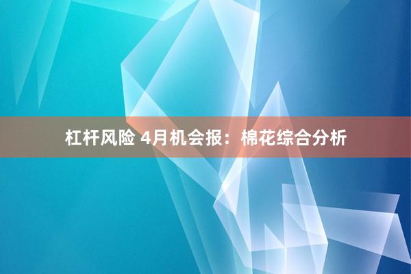 杠杆风险 4月机会报：棉花综合分析
