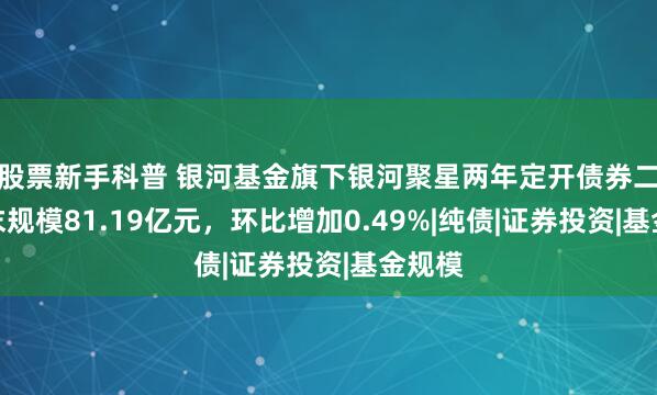 股票新手科普 银河基金旗下银河聚星两年定开债券二季度末规模81.19亿元，环比增加0.49%|纯债|证券投资|基金规模