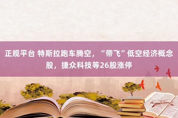 正规平台 特斯拉跑车腾空，“带飞”低空经济概念股，捷众科技等26股涨停