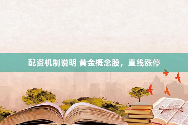 配资机制说明 黄金概念股，直线涨停